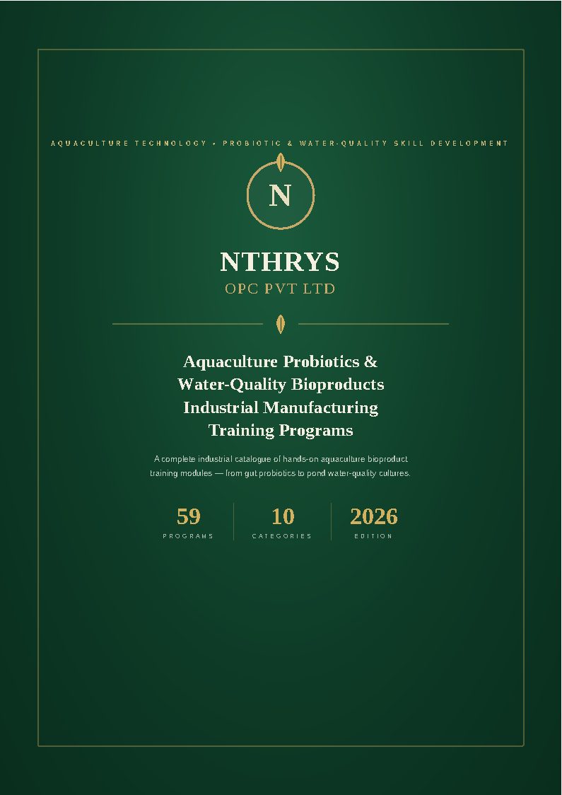 Aquaculture Probiotics and Water-Quality Bioproducts Industrial Manufacturing Training Programs