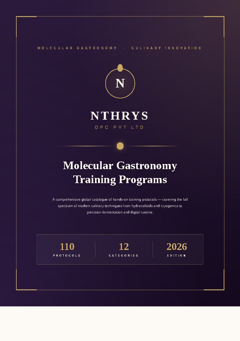 Molecular Gastronomy Training Program Catalogue